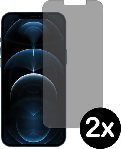 Smartphonica Privacy screenprotector voor iPhone 12 Pro tempered glass - 2 stuks geschikt voor iPhone 12 Pro