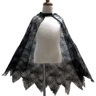 Halloween Spinnenweb Cape Kinderen Cosplay Kostuum Masquerade Optreden Kostuum Spinnen Cape zwart