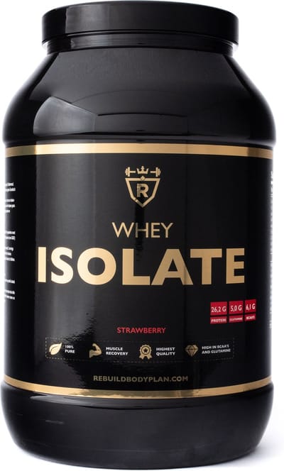 Rebuild Nutrition - Whey Isolaat - Aardbei smaak - Proteine Poeder - Eiwit Shakes - Whey Protein - Isolate Eiwitpoeder - 80 Eiwitshakes - 2000 gram
