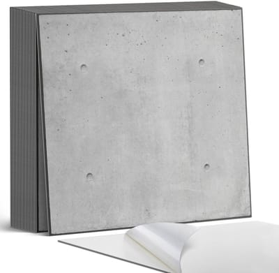 Coloray Plaktegels - Ruwe betontextuur Zelfklevende Tegels - 20 cm x 20 cm - Grijs Plaktegels - 20 stuks - Vierkant PVC Tegels - Plaktegels Badkamer - Plaktegels Vloer - Vinyl Tegels Zelfklevend - Wandtegel Zelfklevend