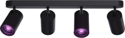 Calex Smart Plafondlamp - 4-Lichts - Slimme Opbouwspot - Ovaal - Zwart