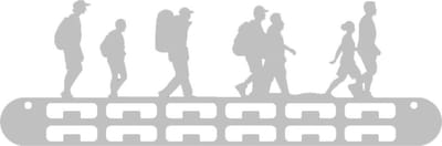 Wandelen Medaillehanger RVS (30cm breed) - Nederlands product - incl. cadeauverpakking - sportcadeau - topkado - medalhanger - medailles - wandelcadeau - verjaardag -  wandel - muurdecoratie