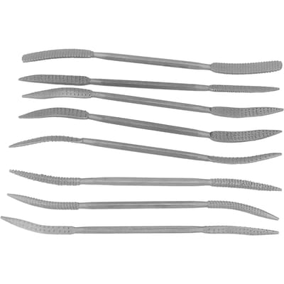 8 Pièces Lime Râpe Double Face 8in Set de Limes à Bois Acier Allié pour Sculpture Travail du Bois Polissage gray