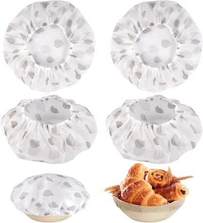 Brood Fermentatie Manden - Rijsmanden - Brood Bakken - Set van 4 - 28 cm - Wit met zwarte rand