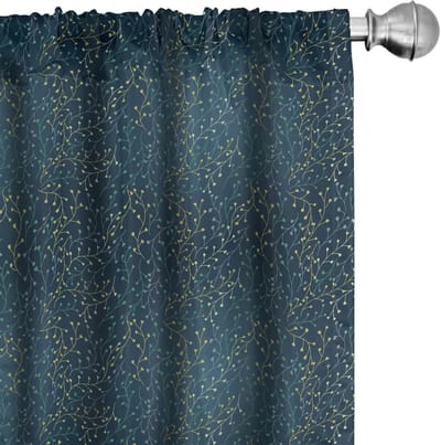 ABAKUHAUS – 2x Verduisterende Voorhang – Microvezel – Donkerblauw/Groen