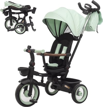 Evolutionaire Driewieler 360° Draaibaar en Opvouwbaar voor Baby's en Peuters (1-5 Jaar)