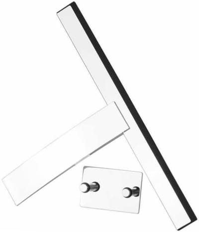 Douchewisser Silicone - Raamwisser Glasreiniger - Badkamer Schoonmaken - Met Verzwaarde Handgreep - 24 cm - Zilver