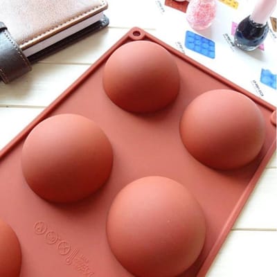 Siliconen Bakvorm - Halve Bollen - Chocolade - Muffins - Taartjes - Fondant - Marsepein - BPA vrij - 6 stuks