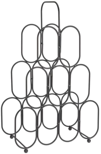 Home Styling Collection - Metalen Wijnrek - 9 Flessen - Zwart - Decoratief
