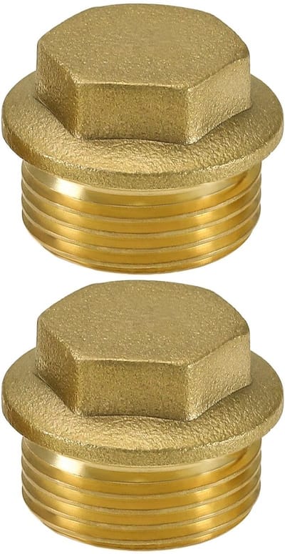 Dailygoods- Blanking Plug 3/4" BSP Draad - Mannelijke Blanking Cap - Messing - 2 Stuks - Corrosiebestendig - Duurzaam Materiaal - Pijpplug