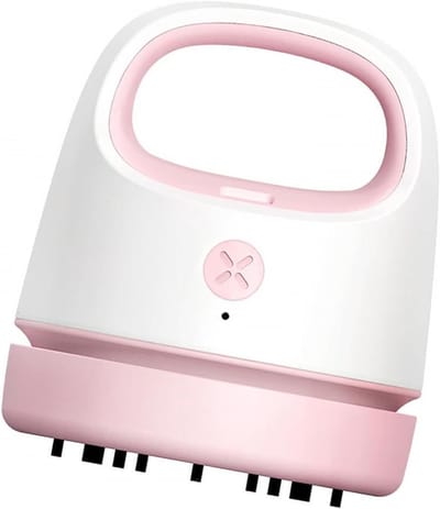Draagbare Mini Stofzuiger - Tafelreiniger Kruimeldief - Bureau Schoonmaken - USB Oplaadbaar - 9.9 x 8.6 cm - Roze