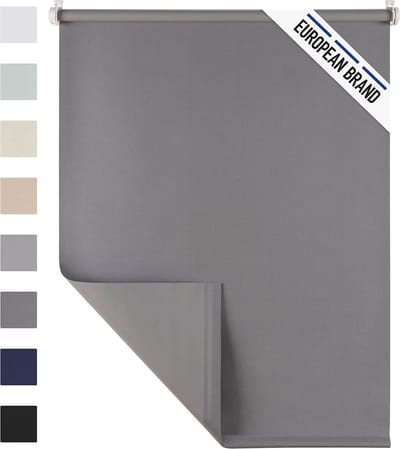 Blumtal Verduisteringsrolgordijn - Zonder Boren - Klemgordijn - 120 x 155cm, grijs