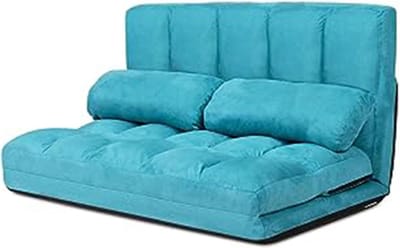 Vloerbank met kussens - Bankbed ligbank - Ontspannen in huis - 6 standen rugleuning - 180x113x10 cm - Grijs