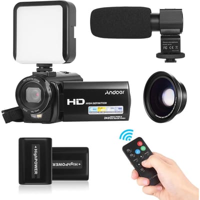 Andoer HDV-201LM 1080P FHD Digitale Videocamera Camcorder DV Recorder 24MP Bundle 2