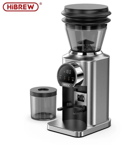 Emvae Koffiemolen - Koffiemolen Elektrisch - Bonenmaler - 31 Maalstanden - 48mm Titanium Burrs - Touchscreen - 180W - Zilver/Zwart