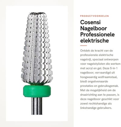Dailygoods - Nagelboor - Professionele elektrische nagelvijl - Wolfraamstaal - 5-in-1 - Geschikt voor acryl en gel - Perfect voor nagelstylisten