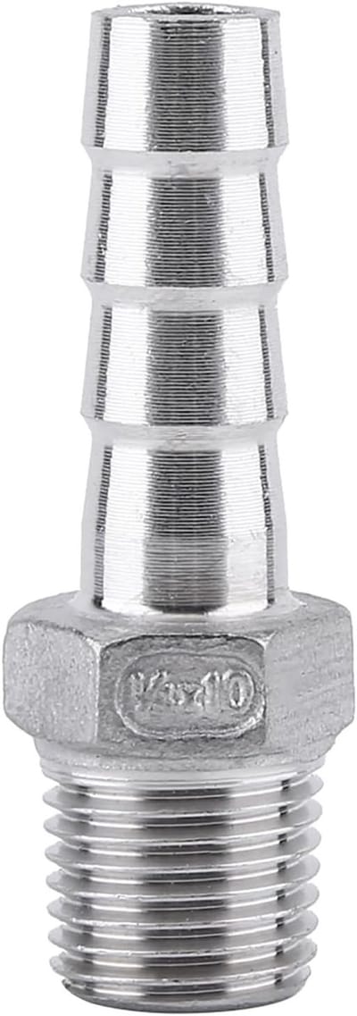Hoge kwaliteit RVS slangverbinder voor tuinslangen, 1/8" tot 3/4", BSP schroefdraad, duurzame pijpverbinding