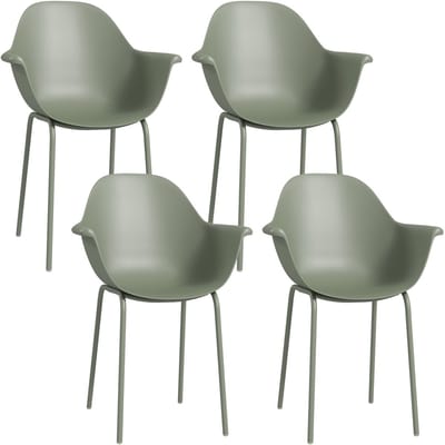 Outsunny tuinstoelen - staal - kunststof - 59L x 55B x 84H cm - groen