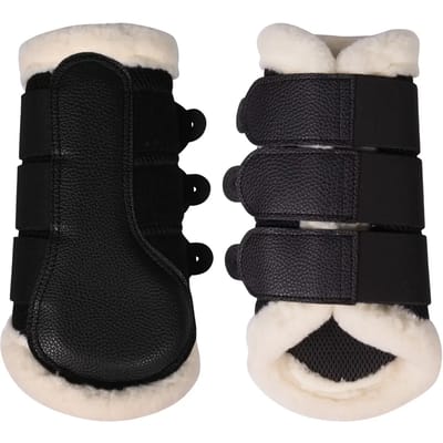 Gesloten peesbeschermers voor paard met bont HKM Comfort Premium Mesh