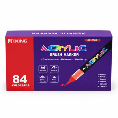 Direct-vloeibare acrylmarkers - 84 kleuren - verbeterde zachte punt - voor tekenen en kunst - basisverpakking