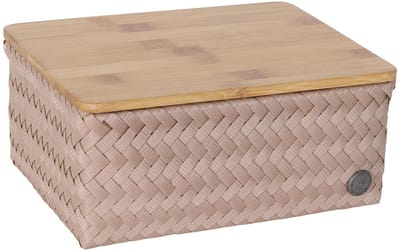 Handed By - Opbergmand met deksel - Mand - Opberger - Speelgoedmand - Woonkamer - Kinderkamer - Babykamer - Top Fit medium high - bruin - caffè latte