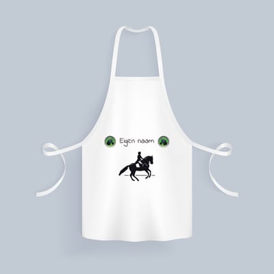 Akyol - paardrijden met naam vrouw Keukenschort - Paardrijden - vrouwen en meisjes - cadeau - verjaardag - geschenk - gepersonaliseerd - 82 bij 71 cm