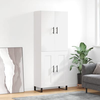 vidaXL - Hoge - kast - 69,5x34x180 - cm - bewerkt - hout - wit
