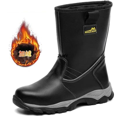 Waterdichte Veiligheidsschoenen Heren Stalen Neus Werkschoenen Puncture Proof Werkveiligheidsschoenen Heren Hoge Top Beschermend Schoeisel Constructie 39 black