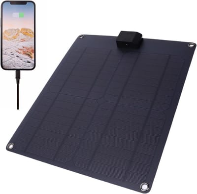Zonnepaneel Kit - Draagbare Lader - Batterij Onderhoud - Hoog Rendement - 30W - Zwart