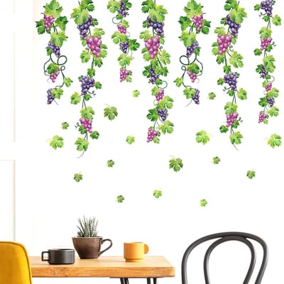 Dailygoods- Muursticker Hangende Planten - Wanddecoratie Groen - Muurdecoratie Slaapkamer - Muurdecoratie Keuken - Muurdecoratie Woonkamer - PVC Materiaal 81 x 30 cm