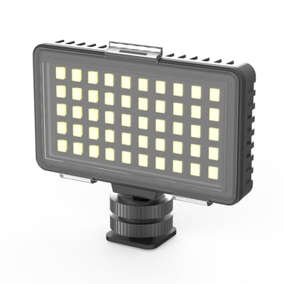 DigiPower "InstaFame" Video LED Light DP-VL50 | 50 LED - 3 intensiteit modi, Cold Shou Mount, 3x kleurenfilter, Smartphone houder
