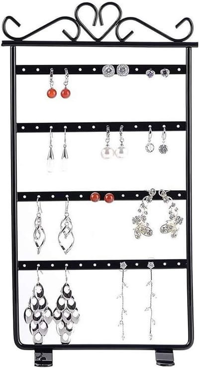 Creatieve Sieraden Organizer voor Oorbellen, Kettingen en Ringen - Zwart, 4 Laags met 48 Opbergplaatsen