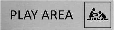 CombiCraft Aluminium deurbordje Play area 165x45mm met tape - per stuk