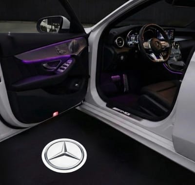 LED Deurverlichting - Geschikt voor Mercedes-Benz - Instapverlichting - Classic White Star Logo - Plug & Play - Set van 2