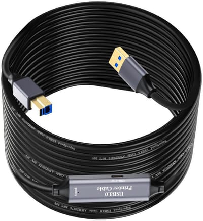 NÖRDIC USB A naar USB B - USB 3.0 - Geschikt voor Printer, USB stick, Laptop, PC, Tablet, Camera en Xbox - 5m