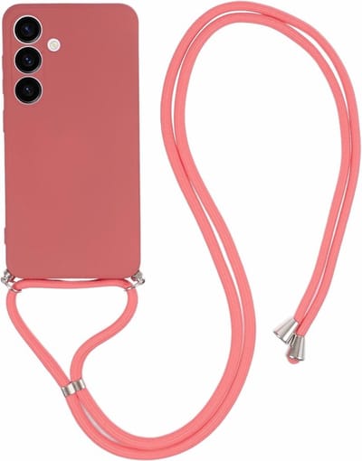 Coverup Hoesje - Geschikt voor Samsung Galaxy S24 Hoesje - Coverup Colour TPU Back Cover met Koord - Indian Red