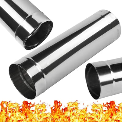 Chimney pipe made of Stainless Steel INOX – Length 500 mm 0.5 m – Straight Heater Pipe Smoke Pipe - for Chimney Flue - Corrosion Resistant - High-quality Chimney Tube 150 mm - Ø 150 mm x 0.5 m