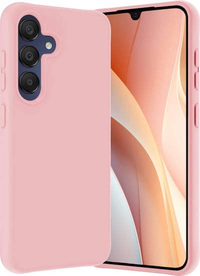 Hoes - Geschikt voor Samsung Galaxy A15 - Sterk & Shockproof - Hoesje Cover - Siliconen Case - Lichtroze