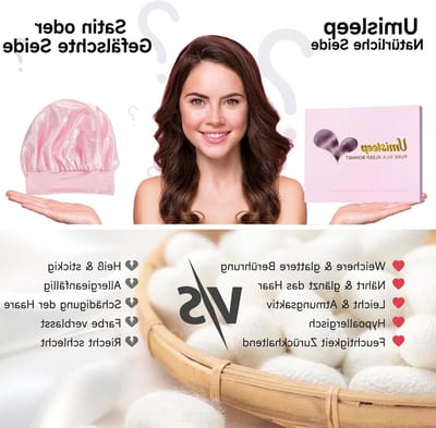 22 Momme Zijde Slaapmuts, 100% Mulberry Zijde, Dubbelzijdige Zachte Nachtmuts voor Krullend Haar, Ademend en Verstelbaar, Paars en Lilac