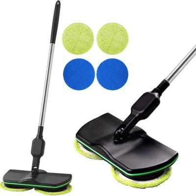 Luxe Elektrische Dweil – Vloerreiniger – Elektrische Mop – Roterende Dweil – Dweilsysteem – Draadloos – Complete Set – Zwart
