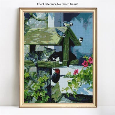 Peinture diamant 5D à faire soi-même, perceuse complète, point de croix rond, mosaïque d'animaux, broderie diamant 20X30CM gray