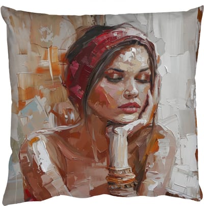Sierkussens - Kussentjes Woonkamer - 50x50 cm - Vrouw - Verflook - Portret - Modern
