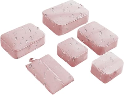 Reis Packing Cubes - Reisorganizers Koffers - Kleding Opbergen - Compressie Ontwerp - 6 Stuks - Roze