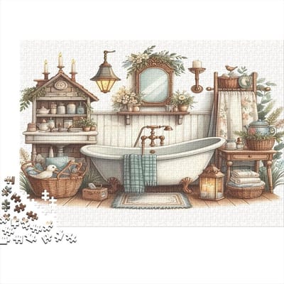 Badpuzzel 1000 stukjes - Ontspanningspuzzel - Geestelijke training - Dikke papiersoort - 38 x 26 cm - Kleurrijk