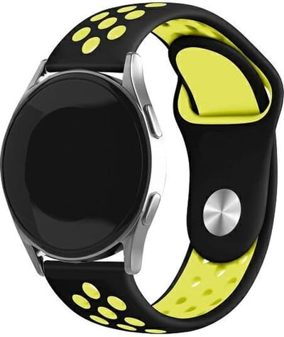 Beline Horlogeband 20 mm Sport Silicone zwart en geel zwart/geel doosje