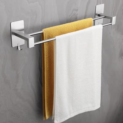 Dailygoods- Handdoekhouder zonder boren - Drievoudige Handdoekstang - Roestvrij Staal - Waterdicht - Voor Badkamer/Keuken - Eenvoudige Installatie - Handdoekrek