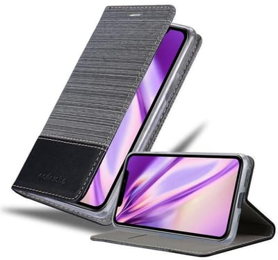 Cadorabo Hoesje geschikt voor Apple iPhone 11 PRO in GRIJS ZWART - Beschermhoes met magnetische sluiting, standfunctie en kaartvakje Book Case Cover Etui