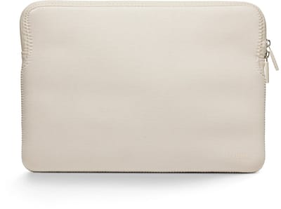Trunk Neoprene Sleeve MacBook Air 15 – Stevige Neopreen Mix Buitenlaag – Zacht en Pluizig Interieur – Duurzame Niet-Krassende Nylon YKK-Rits - Wit