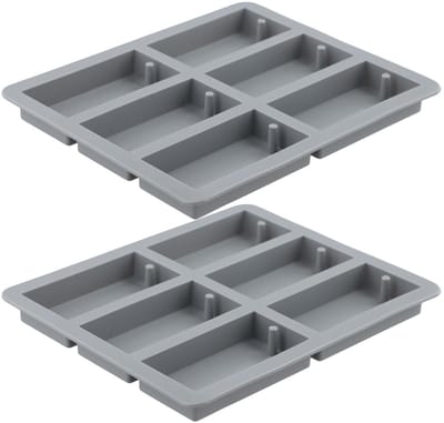 Dailygoods- Zeepvormen 2-delig - Rechthoekig - 6 Holtes - Herbruikbaar - Silicone - Voedselveilig en Hittebestendig - Bakvormen