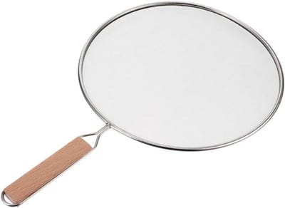 Oliezeef Deksel - Vetspatscherm - Koken - Opvouwbaar - 35 cm - Zilver